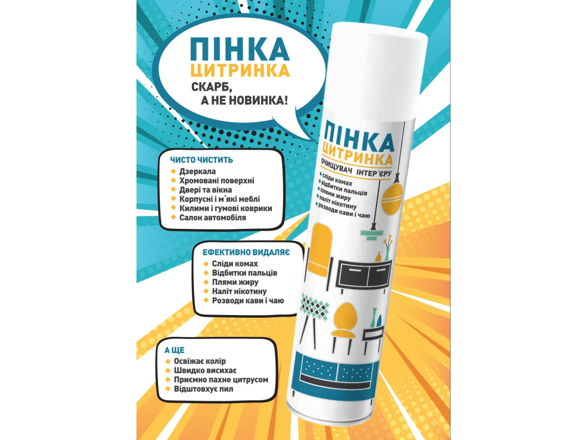 Очищувач інтер'єру "Пінка Цитринка" (300 мл) Rector 