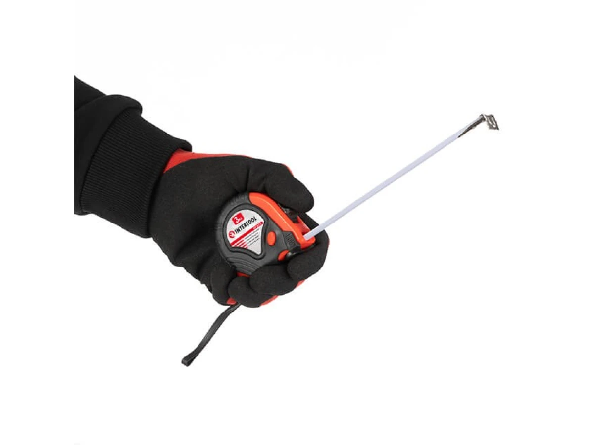 Рулетка с металлическим полотном 3 м*16 мм, три стопора полотна INTERTOOL MT-0103 