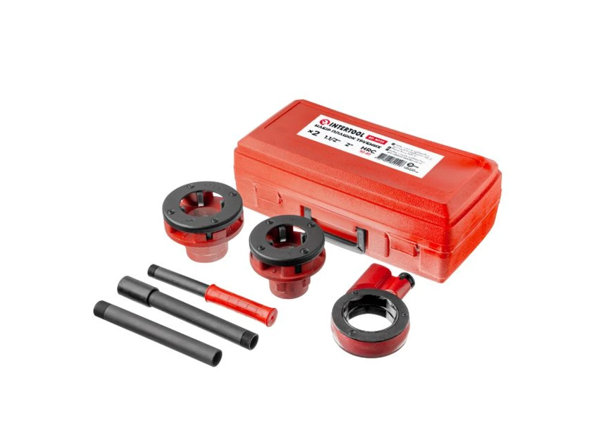 Набор плашек 2 шт для нарезки резьбы 1 1/2"; 2" INTERTOOL SD-8002 