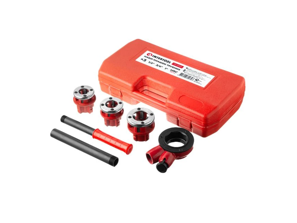 Набор плашек 3 шт для нарезки резьбы 1/2"; 3/4"; 1" INTERTOOL SD-8003 