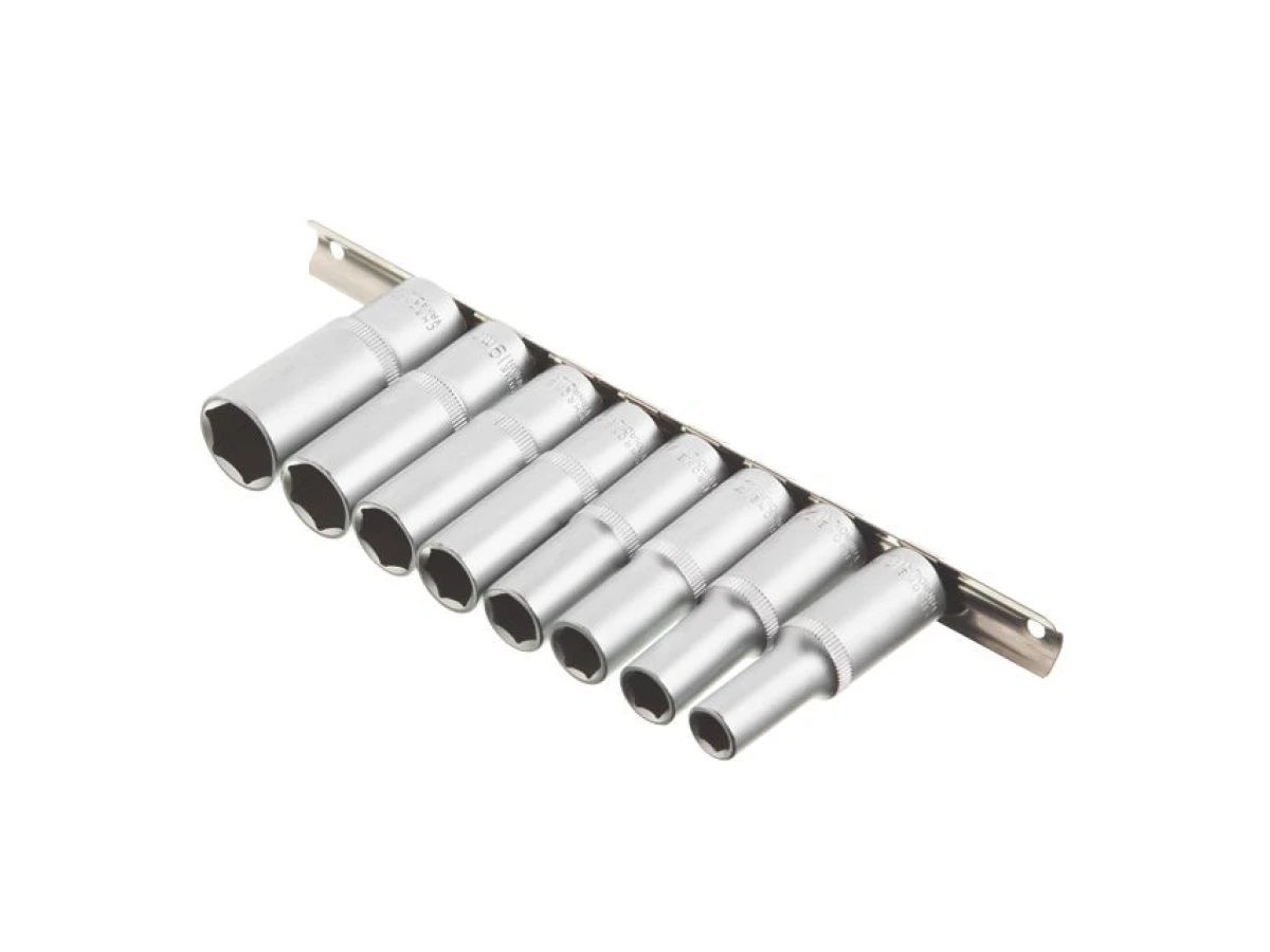 Набір головок подовжених на планці: 10, 12, 13, 14, 15, 17, 19, 22 - 1/2", 8 од. INTERTOOL ET-6009 