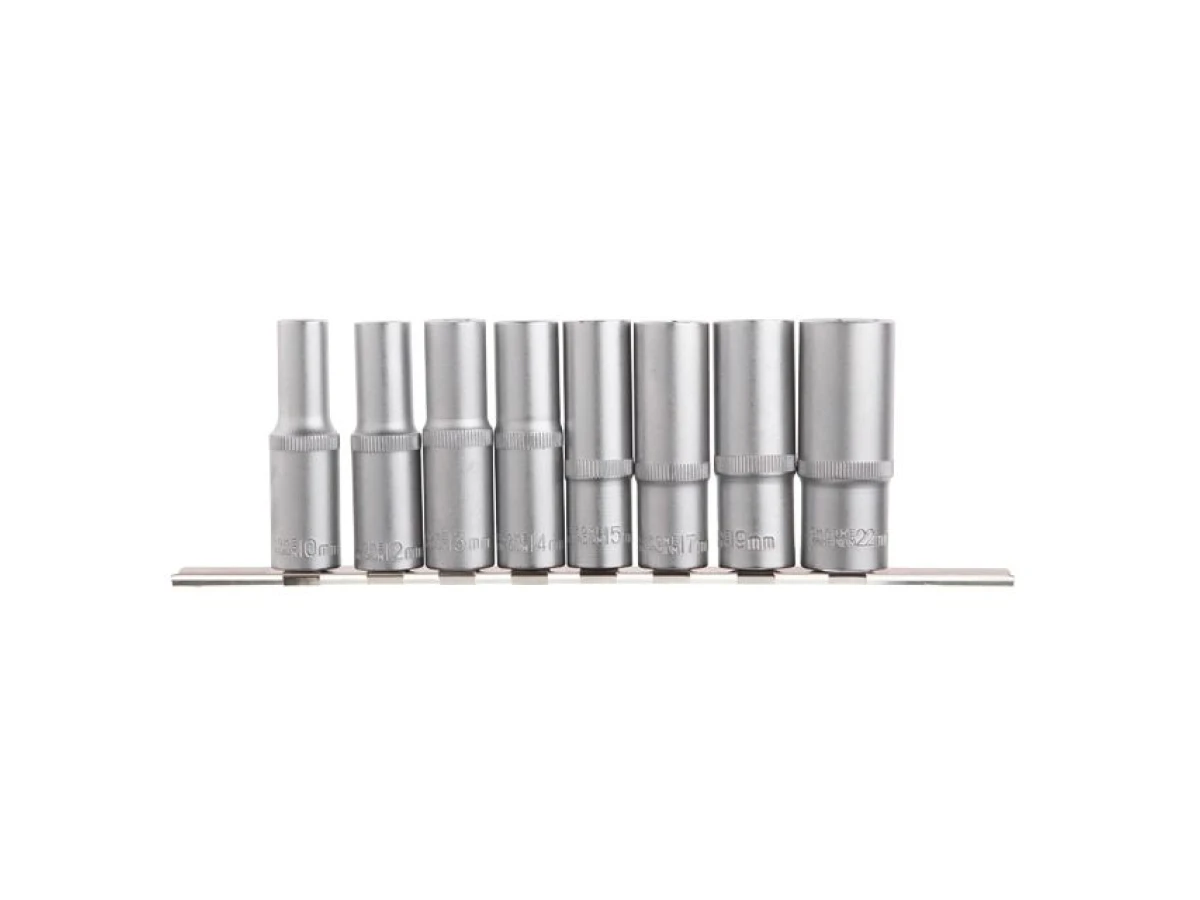 Набір головок подовжених на планці: 10, 12, 13, 14, 15, 17, 19, 22 - 1/2", 8 од. INTERTOOL ET-6009 