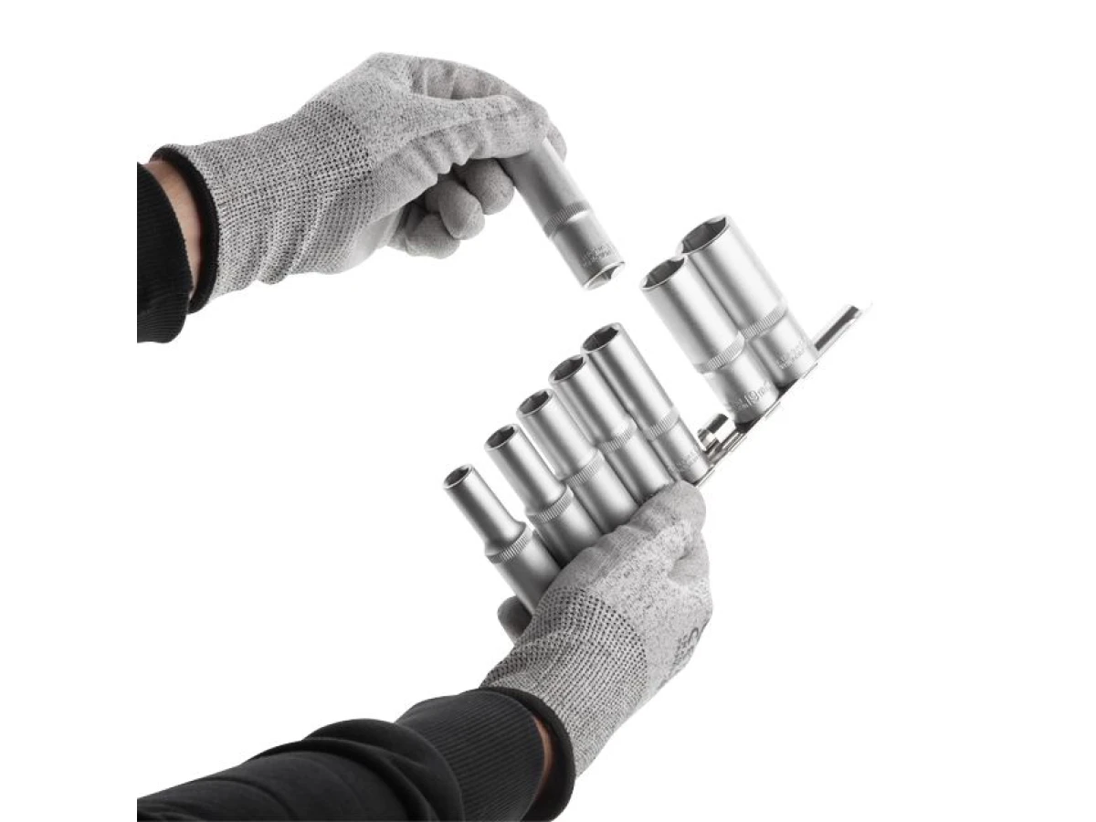 Набір головок подовжених на планці: 10, 12, 13, 14, 15, 17, 19, 22 - 1/2", 8 од. INTERTOOL ET-6009 