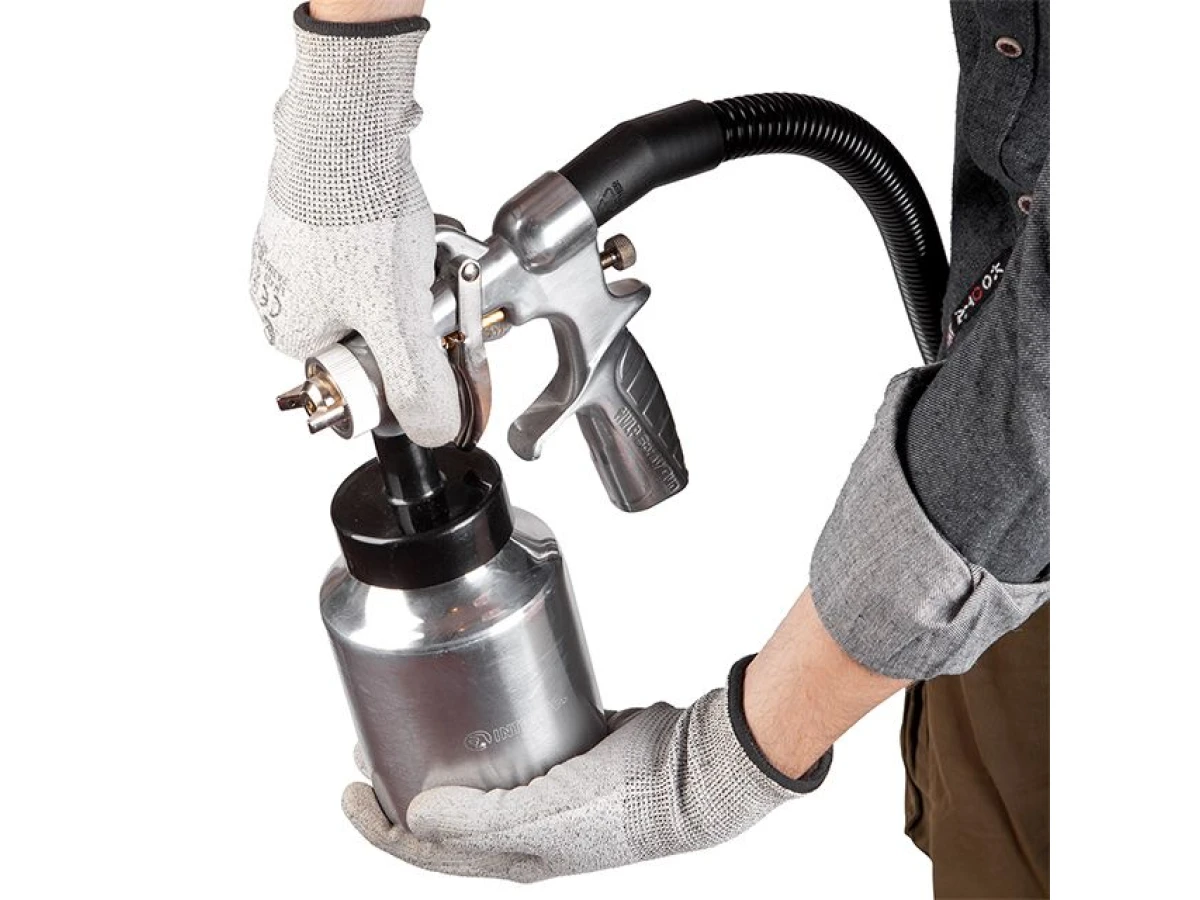 Фарбопульт електричний HVLP 600 Вт, форсунка 1.8 мм, бачок 1 л, 0.14-0.70 Бар, 450-550 мл/хв. INTERTOOL DT-5060 