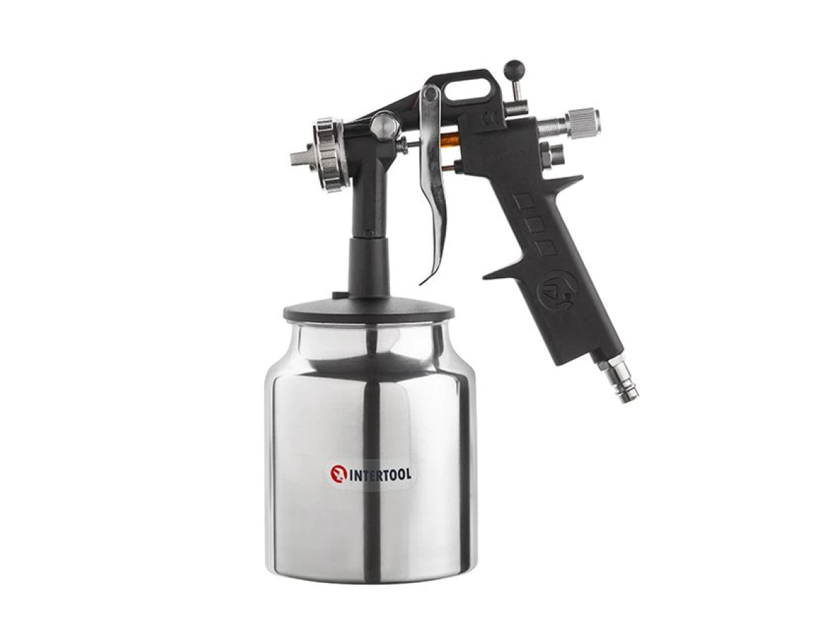 Фарбопульт пневматичний HP, форсунка 1.5 мм, нижній металевий бачок 1000 мл, 5 бар INTERTOOL PT-0211 