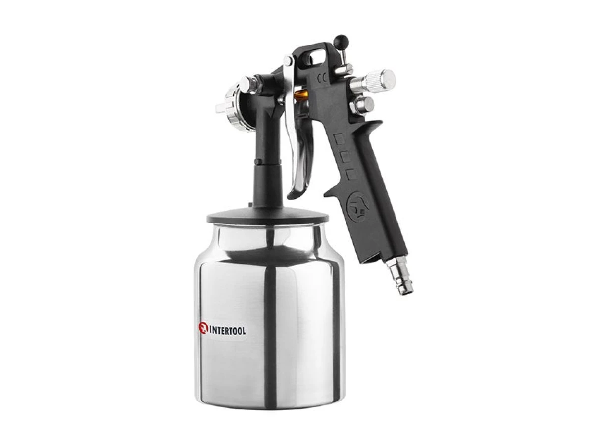 Фарбопульт пневматичний HP, форсунка 1.5 мм, нижній металевий бачок 1000 мл, 5 бар INTERTOOL PT-0211 