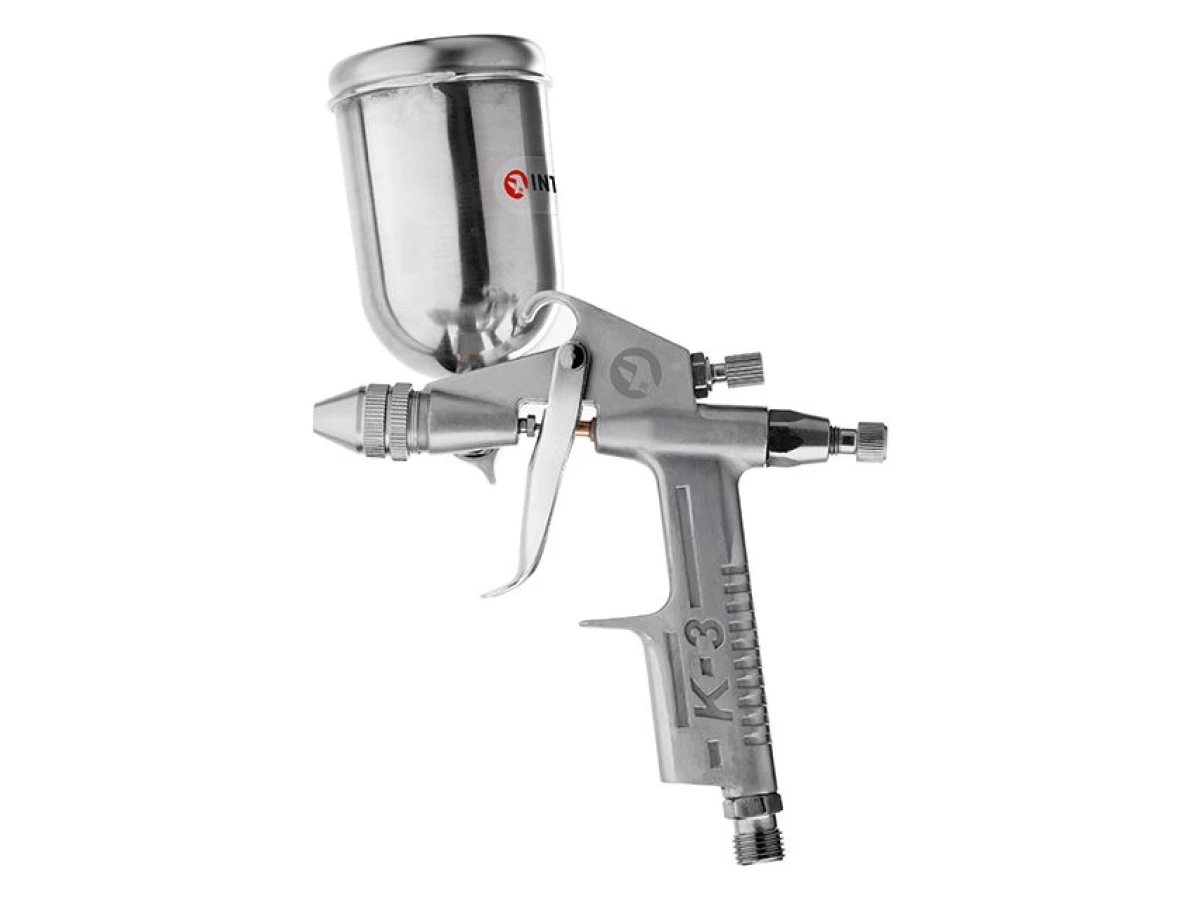 Фарбопульт пневматичний HP MINI, форсунка 0.5 мм, верхній металевий бачок 200 мл, 5 бар INTERTOOL PT-0303 