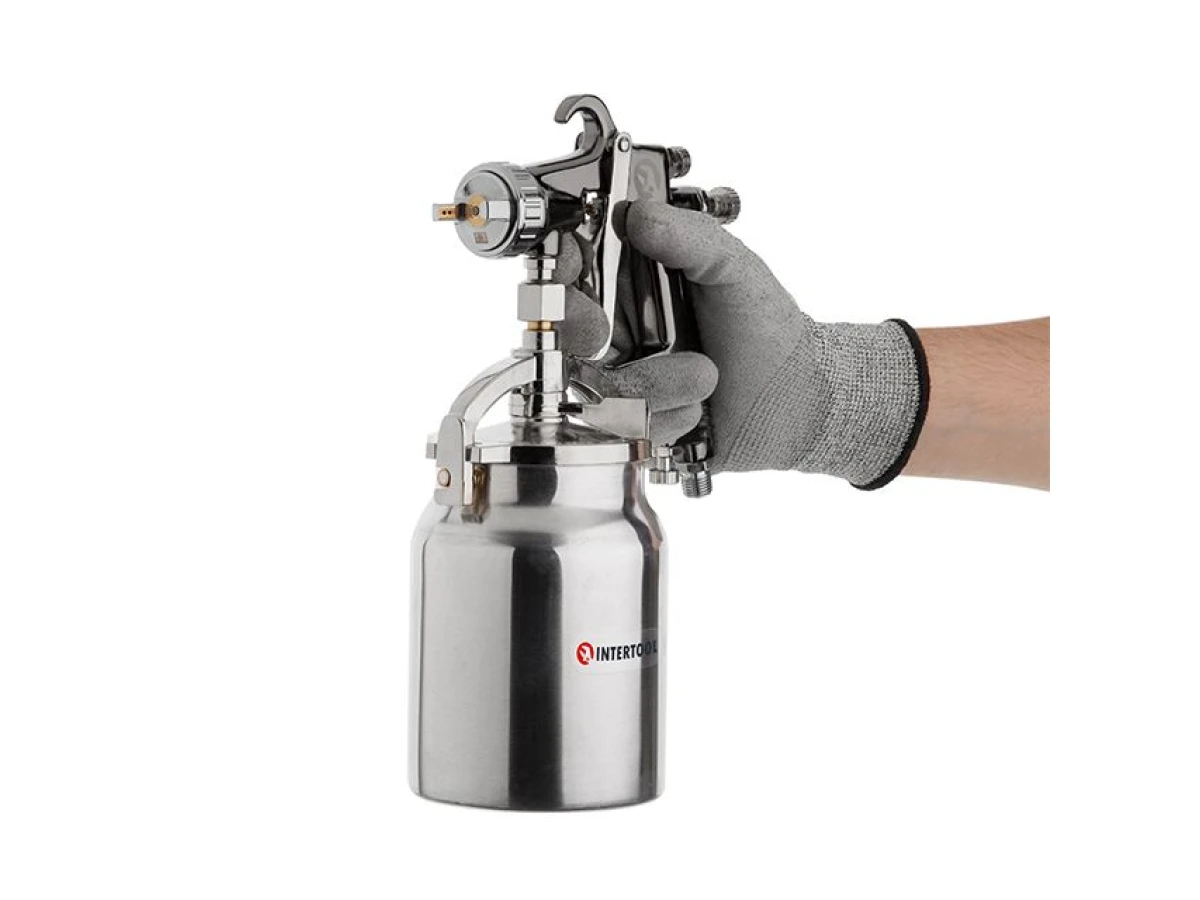 Фарбопульт пневматичний HP, форсунка 1.8 мм, нижній металевий бачок 1000 мл, 5 бар INTERTOOL PT-0140 
