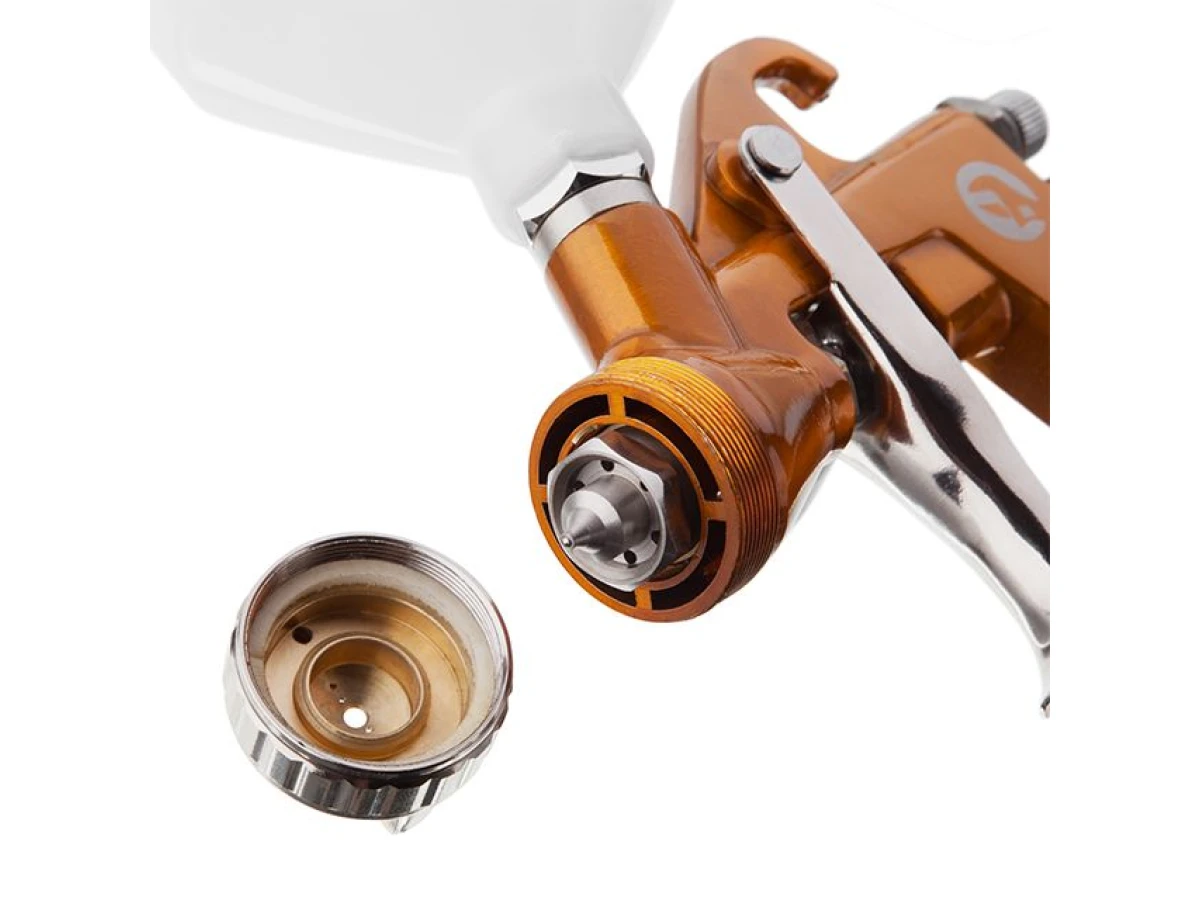 Фарбопульт пневматичний HP, форсунка 1.5 мм, верхній пластиковий бачок 600 мл, 5 бар INTERTOOL PT-0113 