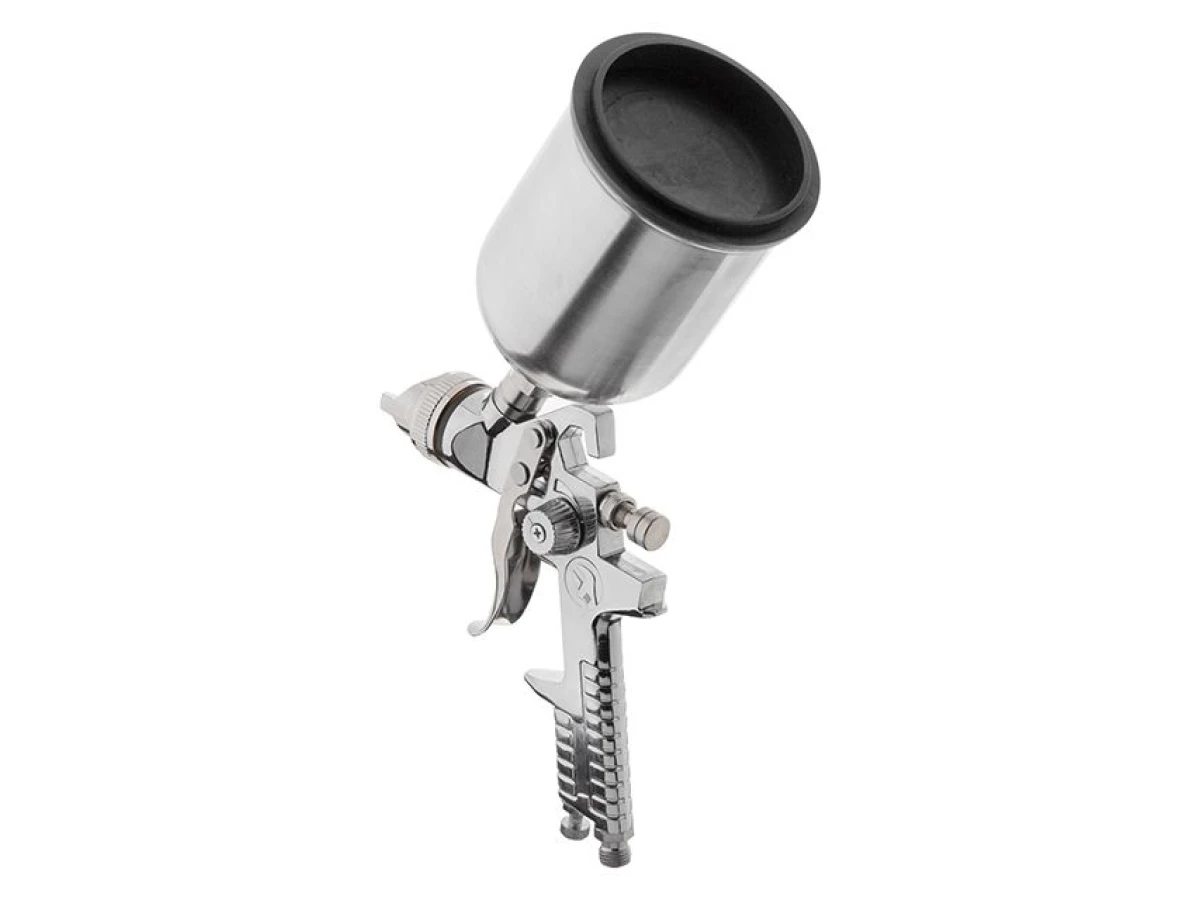 Краскопульт пневматический HVLP, форсунка 1.4мм, верхний металлический бачок 600мл., 3бар INTERTOOL PT-0109 