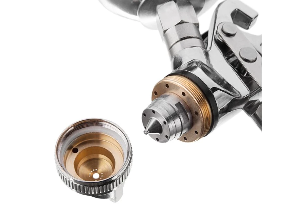 Краскопульт пневматический HVLP, форсунка 1.4мм, верхний металлический бачок 600мл., 3бар INTERTOOL PT-0109 