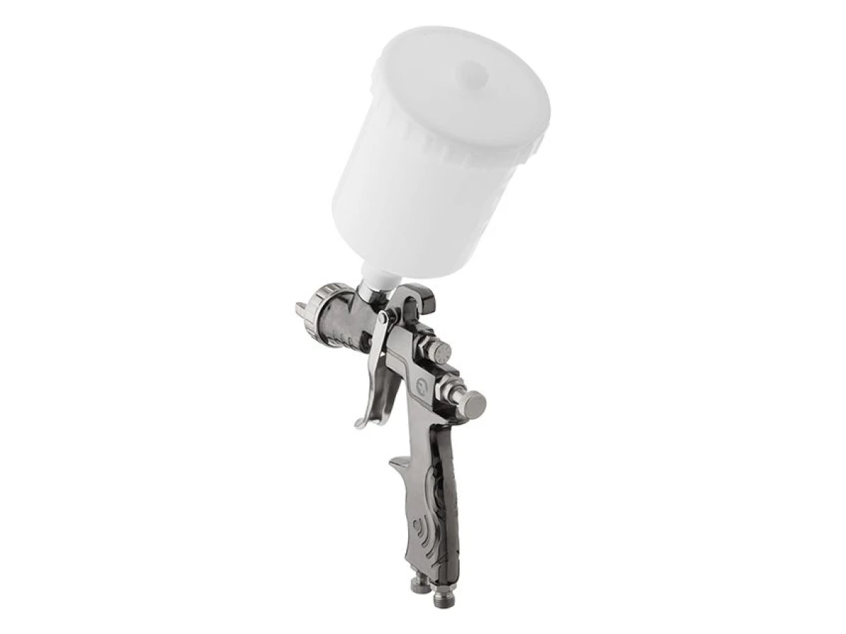 Фарбопульт пневматичний LVLP , форсунка 1.3мм, з редуктором, пластиковий бачок 600мл., 2бар INTERTOOL PT-0130 