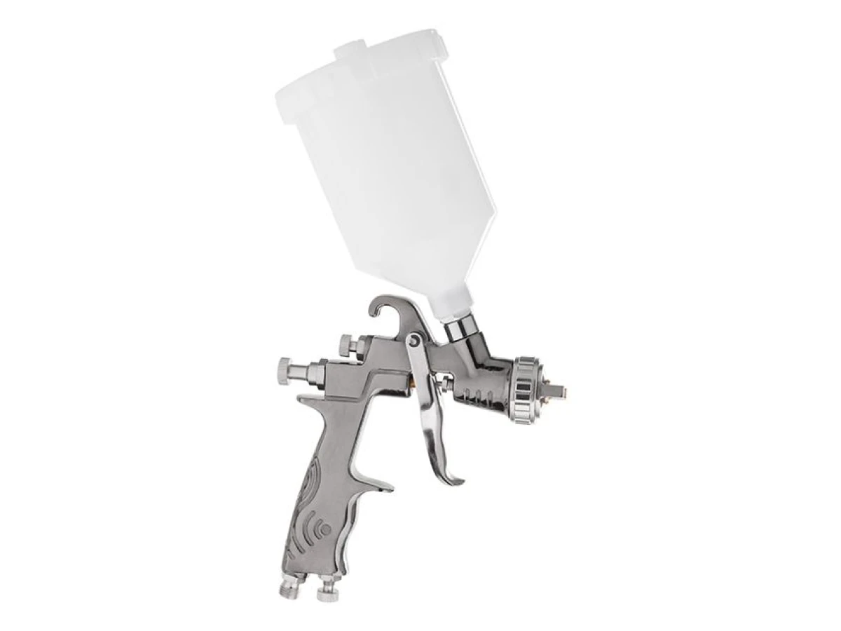 Фарбопульт пневматичний LVLP , форсунка 1.3мм, з редуктором, пластиковий бачок 600мл., 2бар INTERTOOL PT-0130 