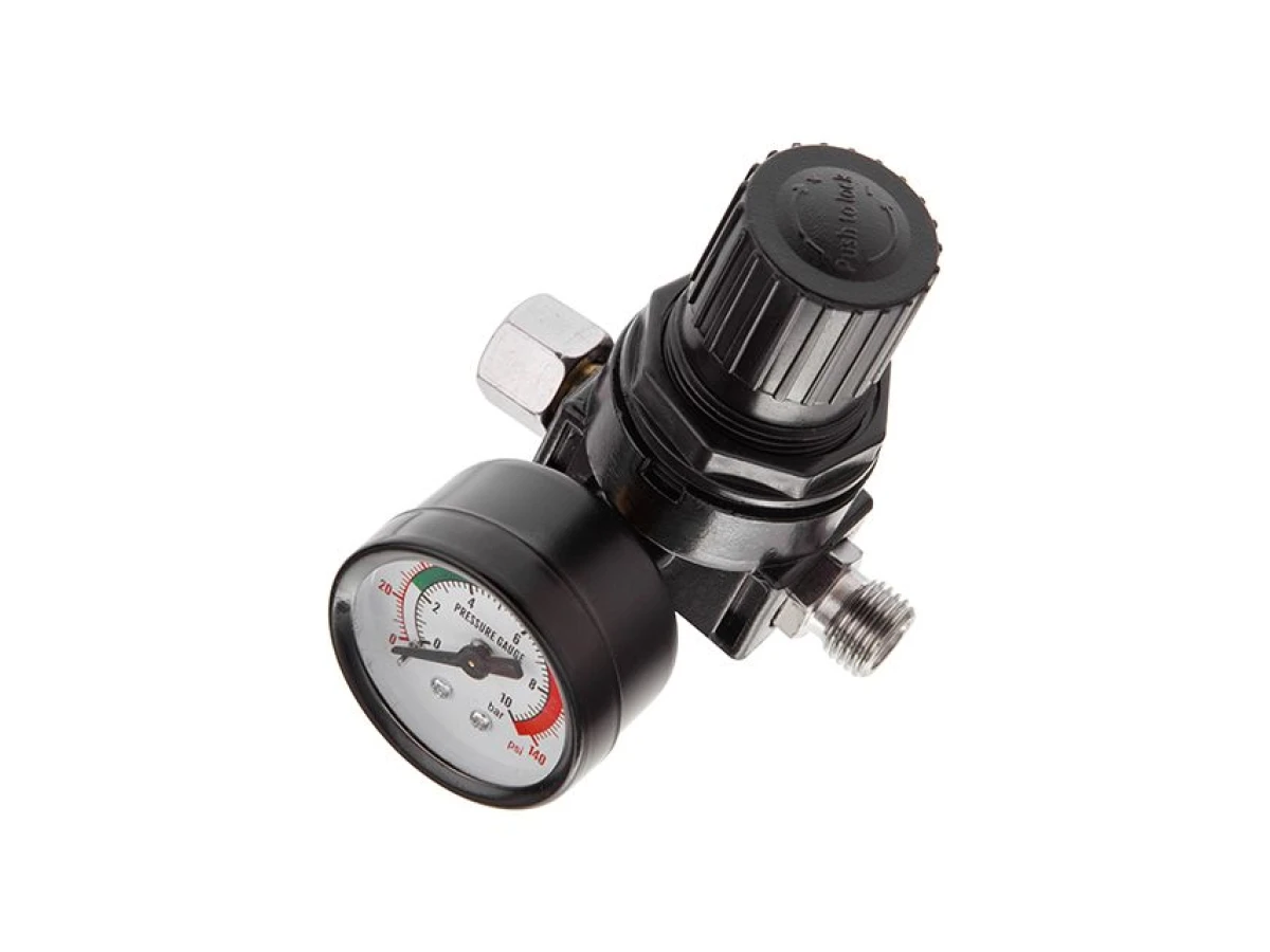 Фарбопульт пневматичний LVLP , форсунка 1.3мм, з редуктором, пластиковий бачок 600мл., 2бар INTERTOOL PT-0130 