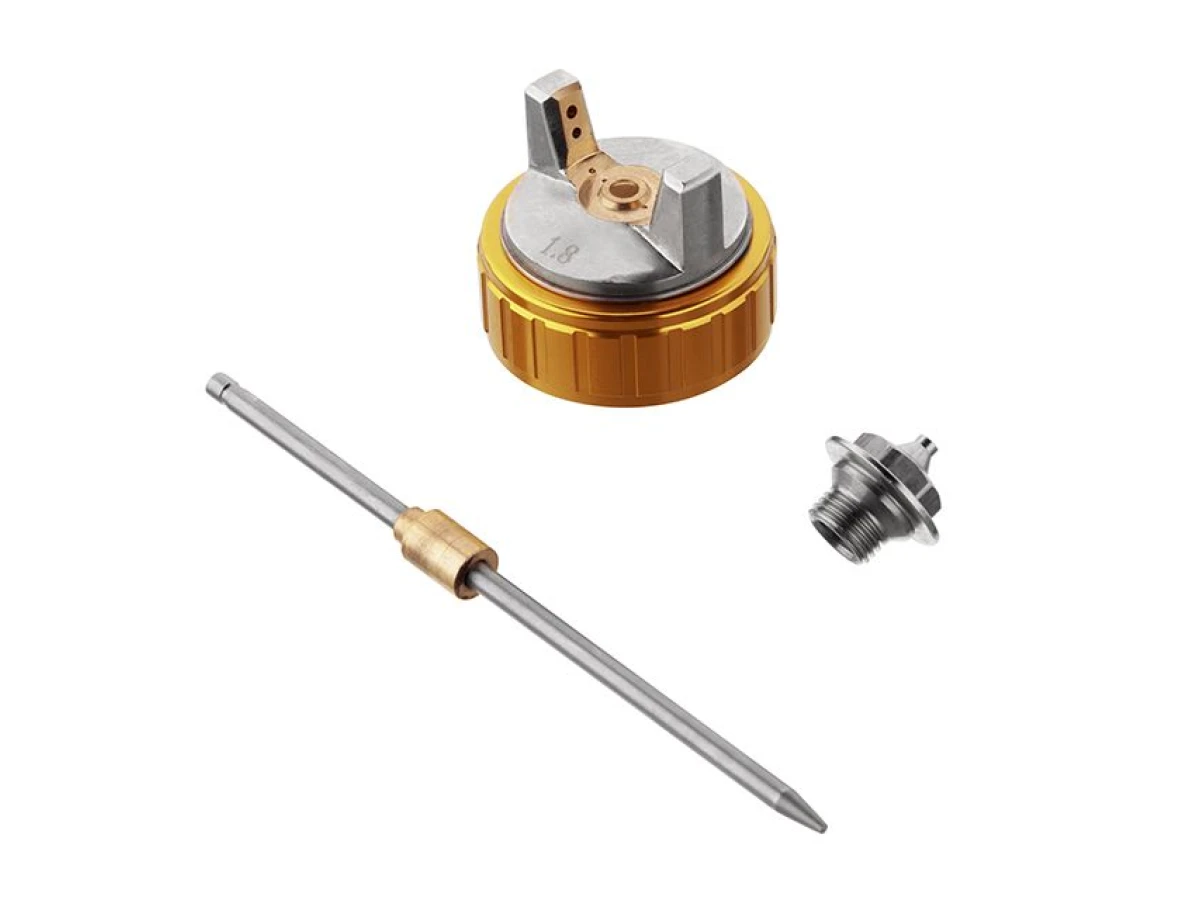 Комплект форсунки 1.8мм для фарбопульта LVLP PT-0131, PT-0132, PT-0133, PT-0134, PT-0135, PT-0136 (дюза, повітряна головка, голка) INTERTOOL PT-2018 