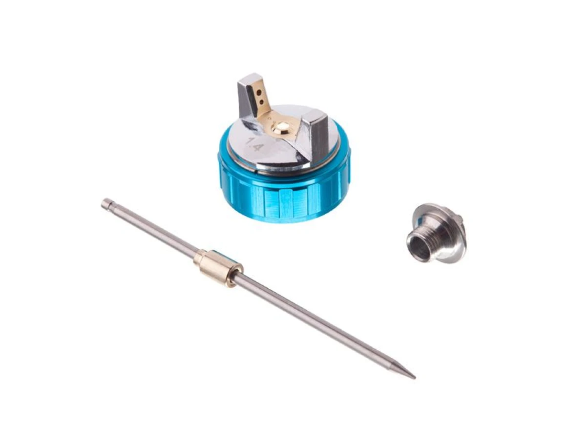 Комплект форсунки 1.4мм для фарбопульта LVLP PT-0131, 0132, 0133, 0134, 0135, 0136, 0143, 0144, 0148 (дюза, повітряна головка, голка) INTERTOOL PT-2014 