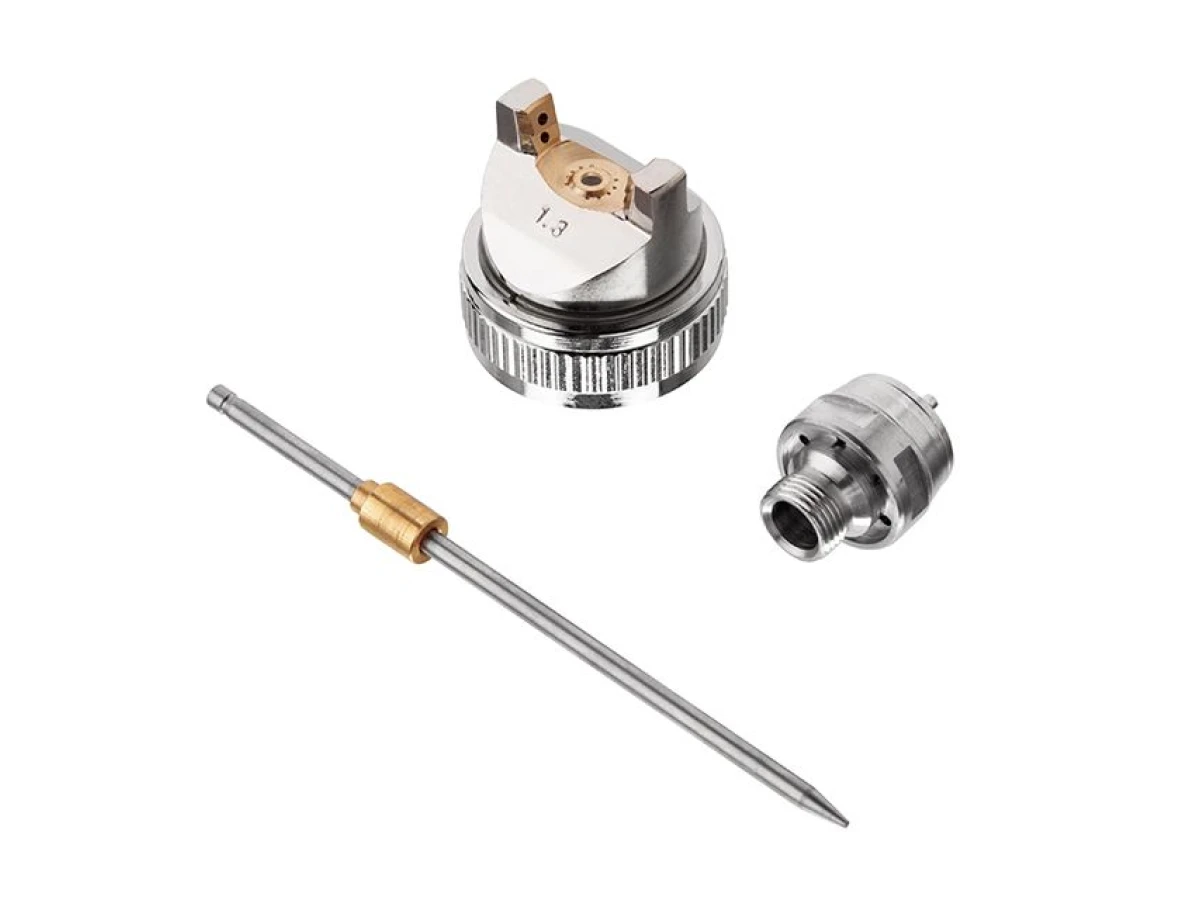 Комплектомплект форсунки 1.3 мм для фарбопультів HVLP (дюза, повітряна головка, голка) INTERTOOL PT-2000 