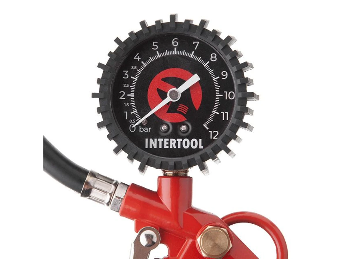Пістолет для підкачування коліс із манометром пневматичний INTERTOOL PT-0504 