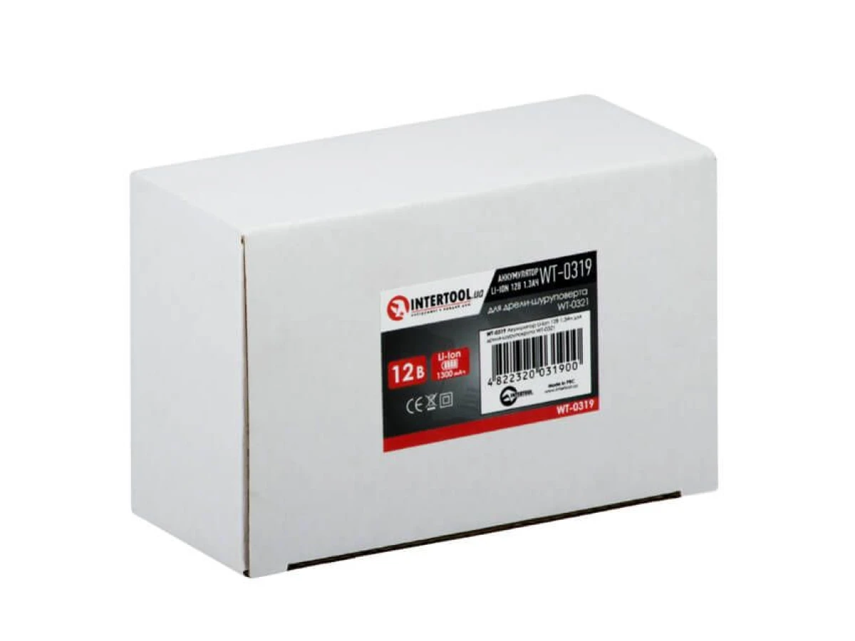Акумулятор, 12 В, Li-Ion, 2,0 Аг, для дриля-шурупокрута WT-0310/WT-0318/WT-0322 INTERTOOL WT-0319 