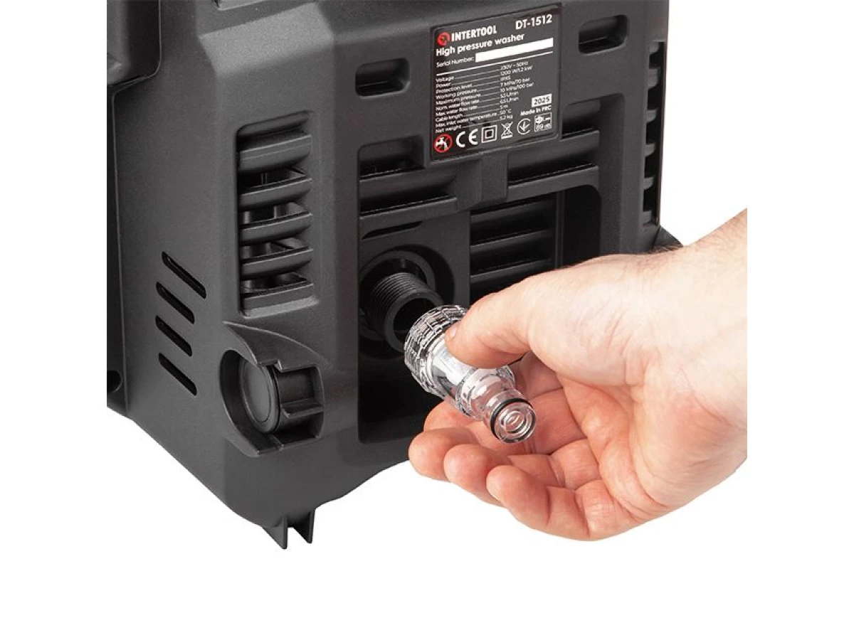 Мойка высокого давления 1200 Вт, 5.5-6.5 л/мин, 70-100 бар, шланг 5 м INTERTOOL DT-1512 