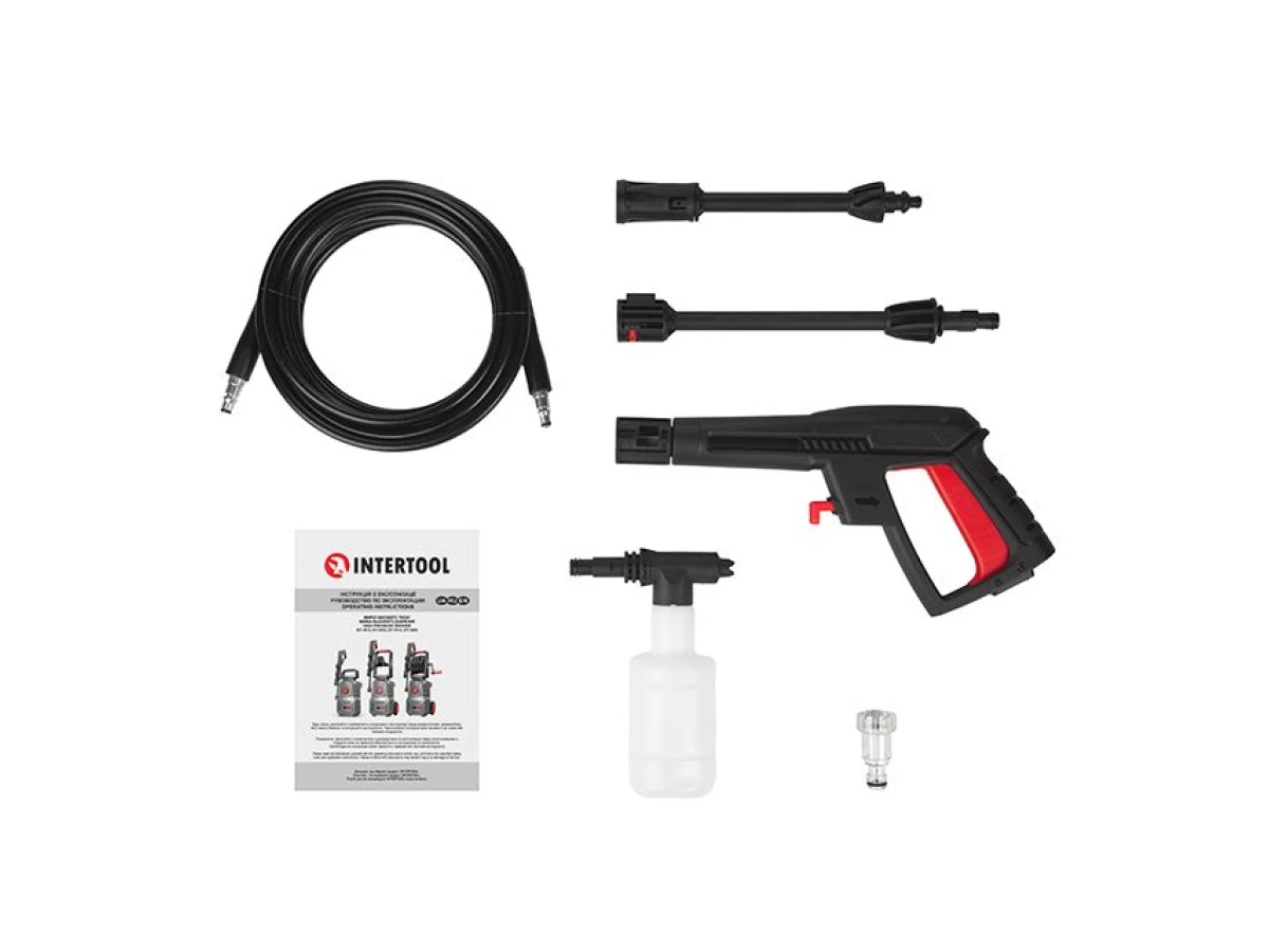 Мойка высокого давления 1400 Вт, 5.5-6.5 л/мин, 80-110 бар, шланг 5 м INTERTOOL DT-1513 