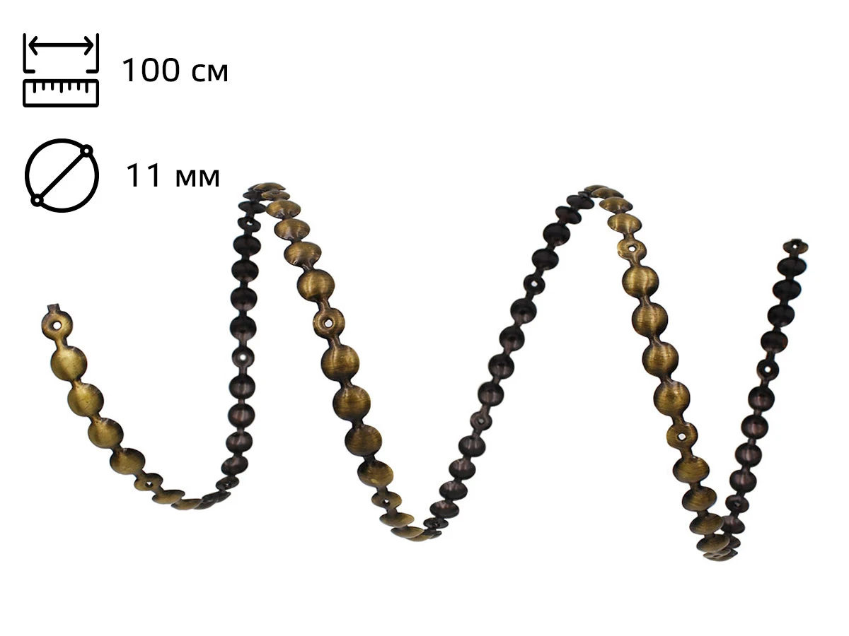 Стрічка цвяхова 11 мм Латунь (1 м +18 цвяхів) 