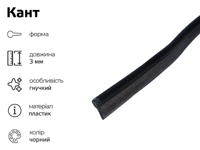 Кант 3 мм чорний