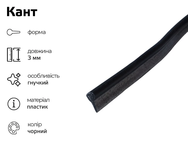 Кант 3 мм чорний 