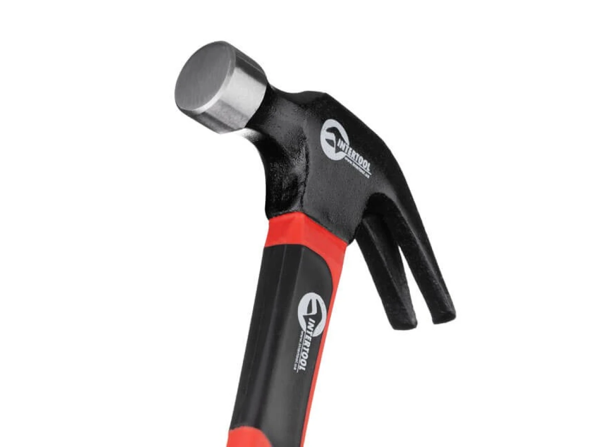 Молоток столярный 450 г, ручка из фибергласса. INTERTOOL HT-0223 