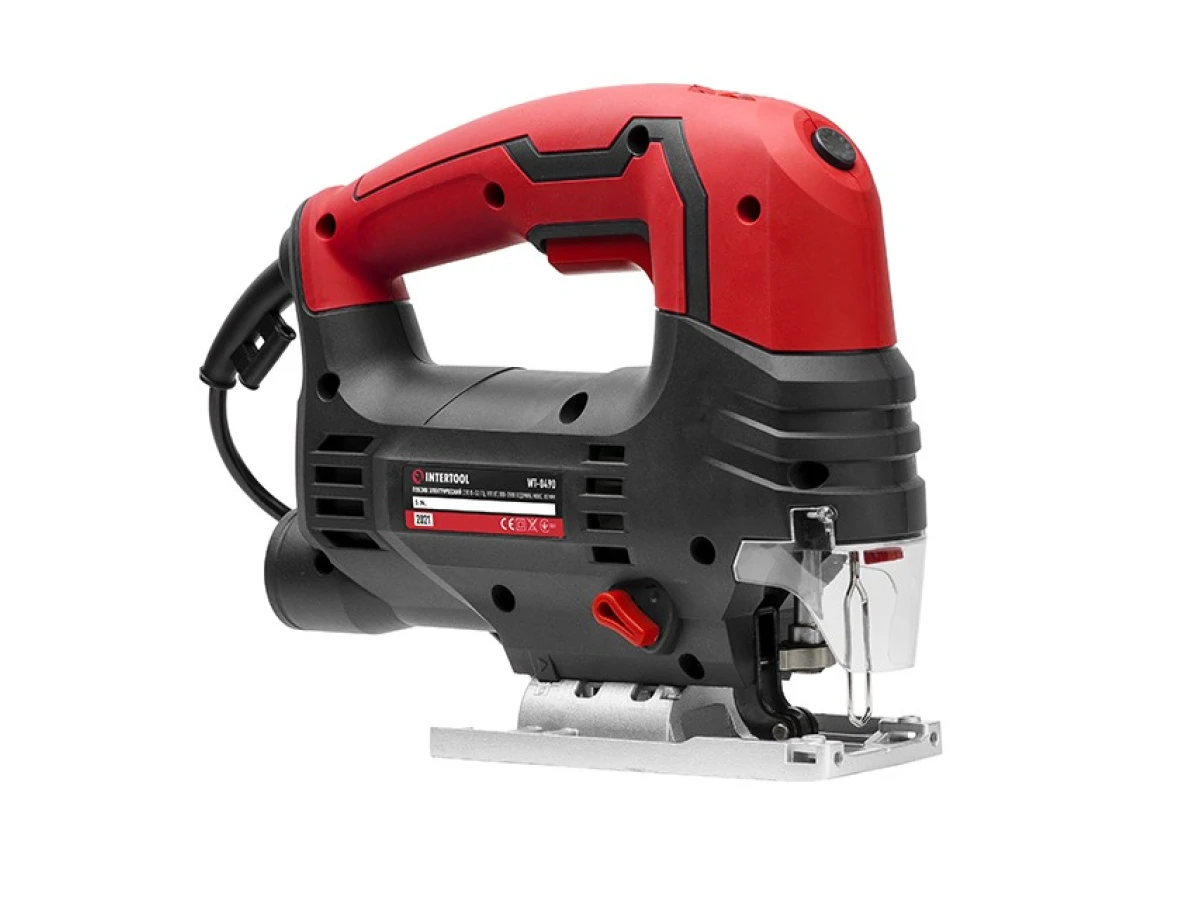 Электролобзик 810 Вт, 800-2900 ход/мин, бесключевой патрон, макс. гл. распила 80 мм, алюминиевая платформа, led-подсветка INTERTOOL WT-0490 