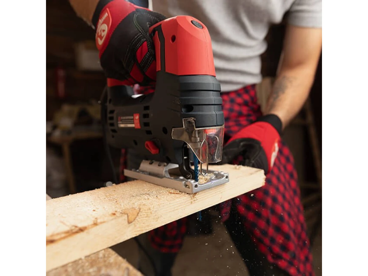 Электролобзик 810 Вт, 800-2900 ход/мин, бесключевой патрон, макс. гл. распила 80 мм, алюминиевая платформа, led-подсветка INTERTOOL WT-0490 