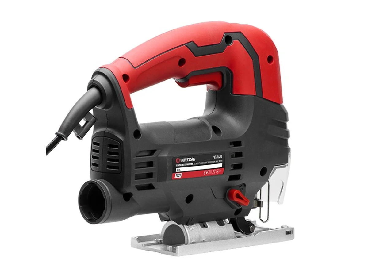 Электролобзик 810 Вт, 800-2900 ход/мин, бесключевой патрон, макс. гл. распила 80 мм, алюминиевая платформа, led-подсветка INTERTOOL WT-0490 