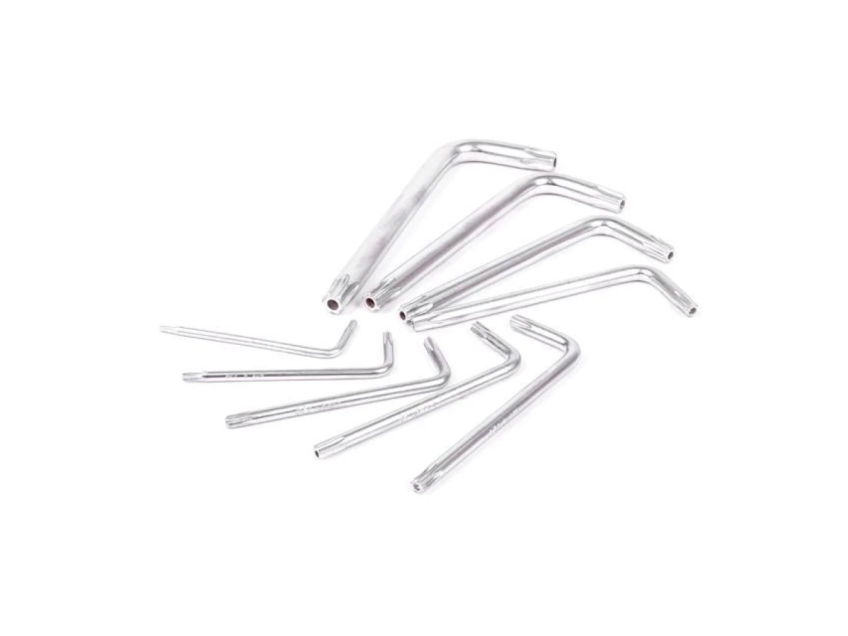 Набір ключів Г-подібних TORX з отвором 9 шт, Т10-Т50, CrV INTERTOOL HT-0604 