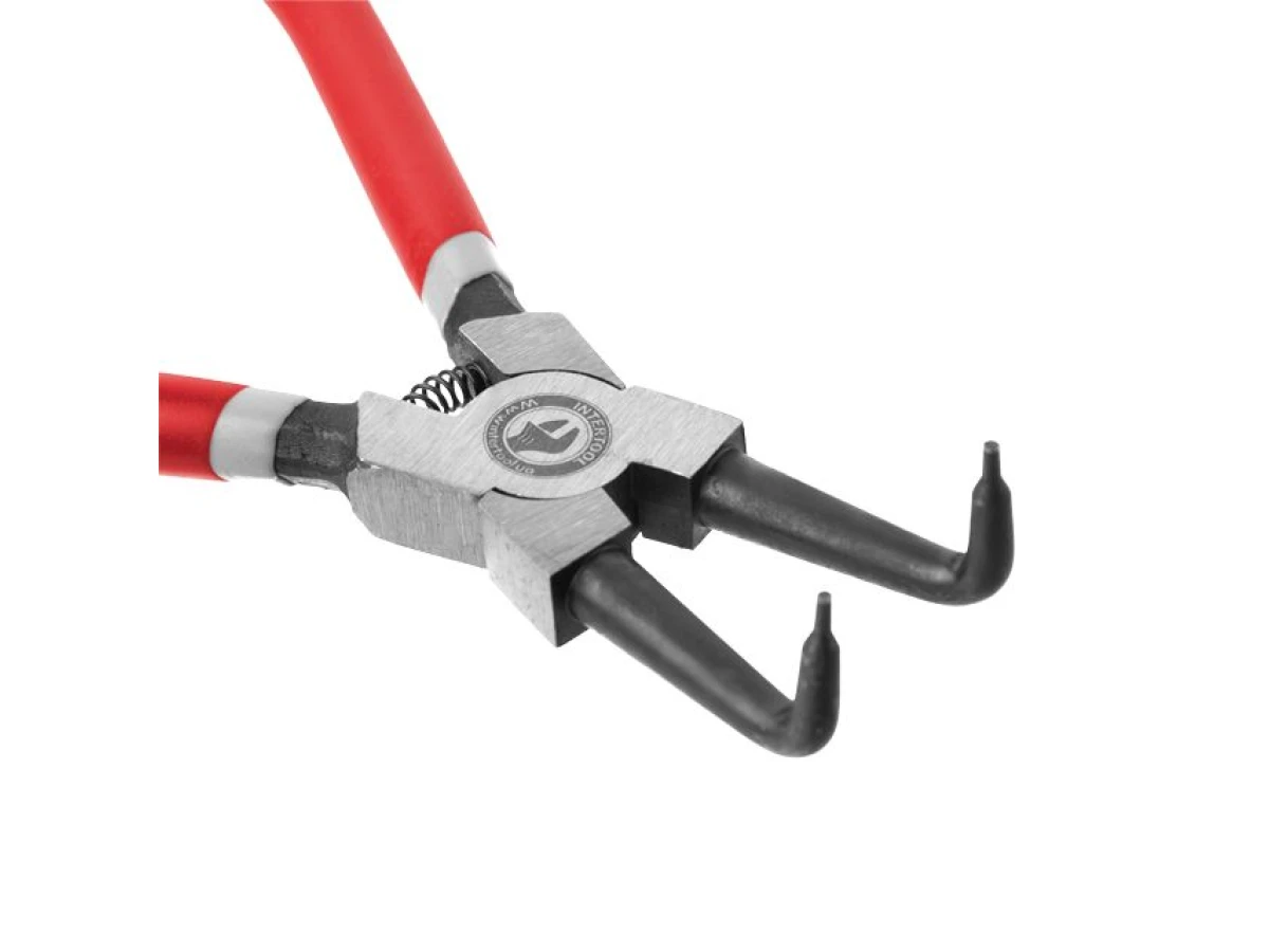 Щипці для зняття стопорных кілець вигнуті на стиск 180мм INTERTOOL HT-7012 