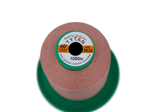 Tytan (Титан) 40(1000м) колір №2624 - припилено-рожевий 