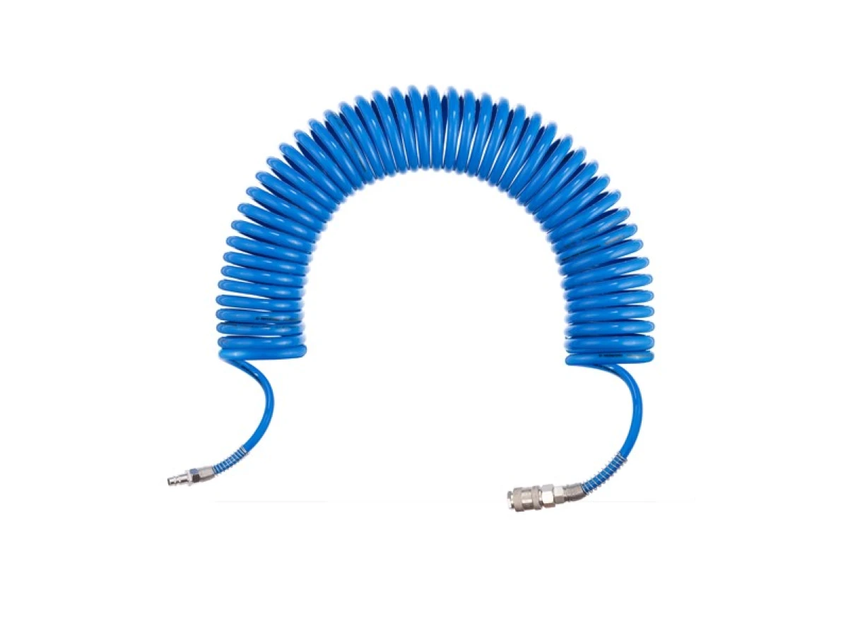 Шланг спіральний поліуретановий 6.5х10мм, 10м з швидкороз'ємними з'єднаннями INTERTOOL PT-1711 