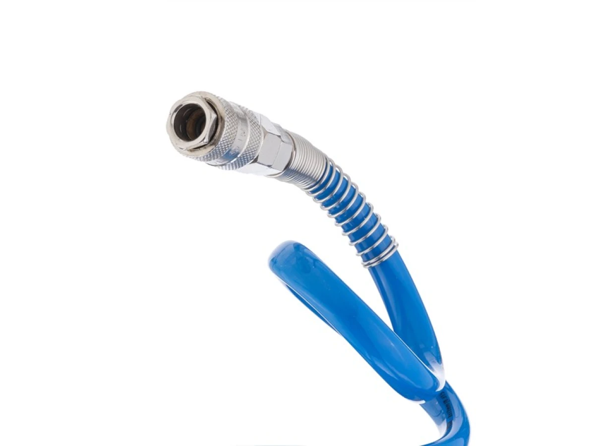 Шланг спіральний поліуретановий 8*12 мм, 10 м з швидкороз'ємними з'єднаннями INTERTOOL PT-1716 