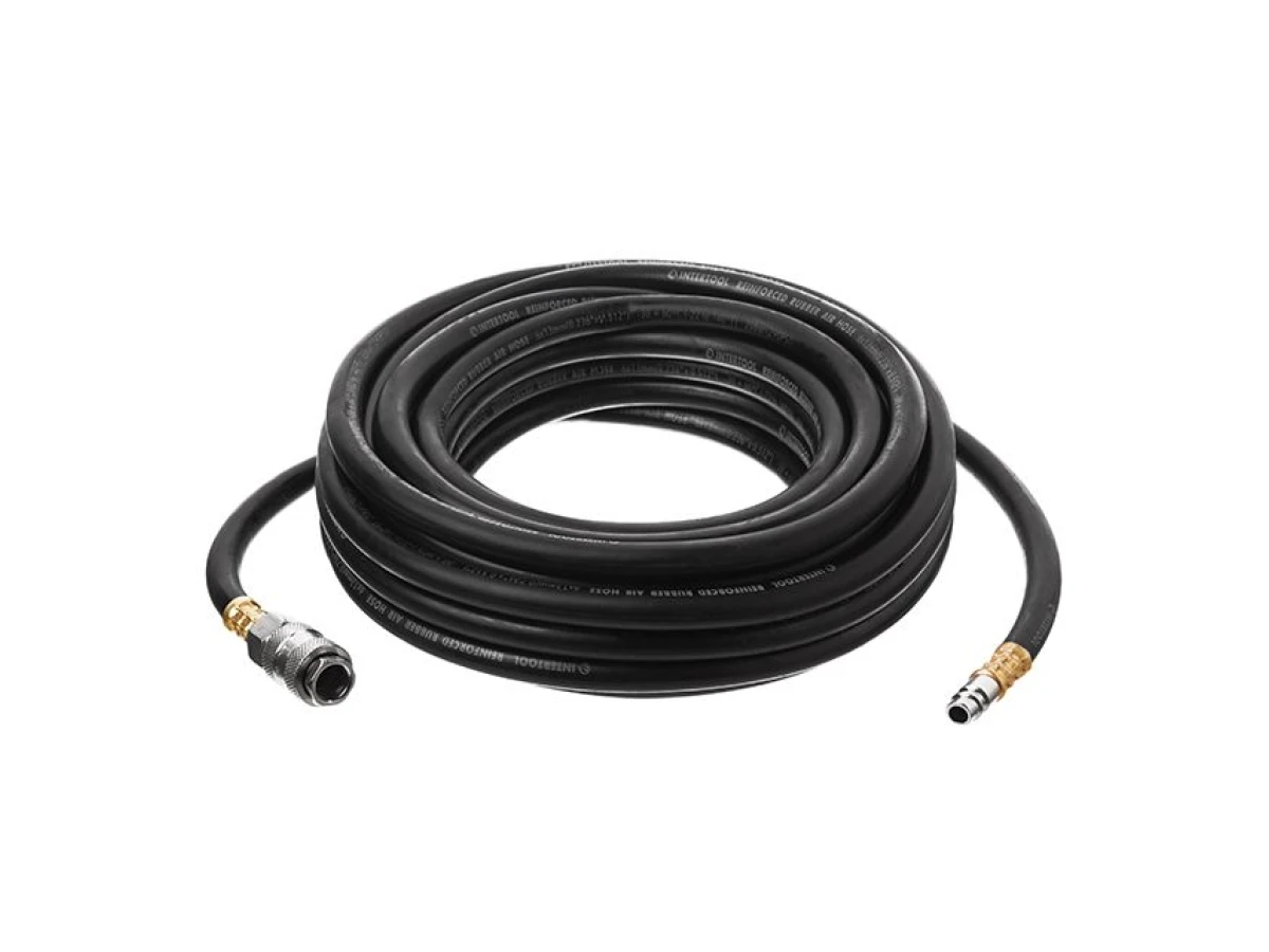 Шланг гумовий повітряний армований до 20 атм 6x13 мм 10 м зі швидкороз'ємними з'єднаннями INTERTOOL PT-1720 