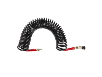 Шланг BLACK M-Flex 6.5х10мм, 10м спиральный полиуретановый c поворотным шарниром, латунными быстроразъемными соединениями STORM INTERTOOL PT-1793