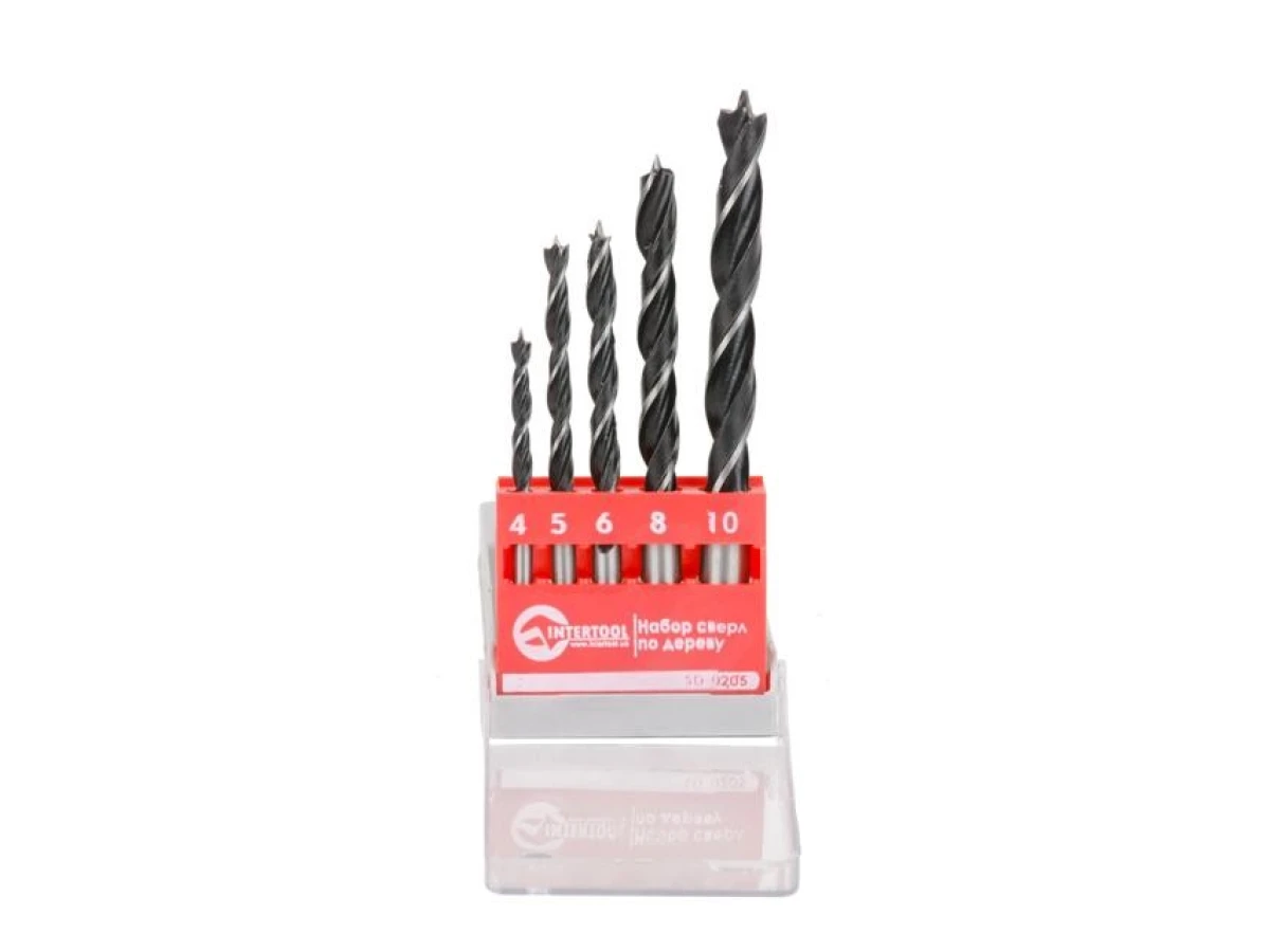 Набір свердел по деревині 5шт INTERTOOL SD-0205 