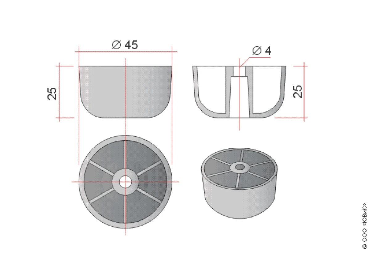 Меблева ніжка пластик NP-Гр 1.1 (НП-Гр 1.1) 