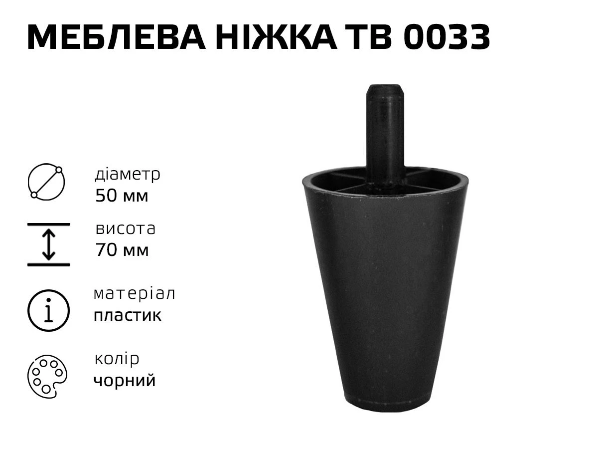 Меблева ніжка пластик ТВ 0033 