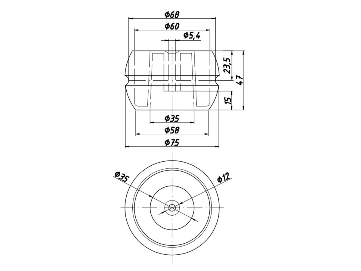 Ніжка меблева пластик Ф-311.03 (бочка вільха) 