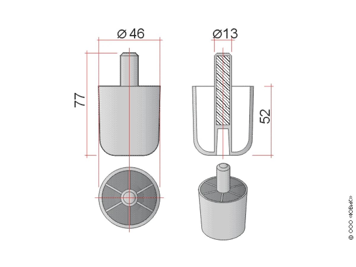 Меблева ніжка пластик NP-Гр 3 (НП-Гр 3) 