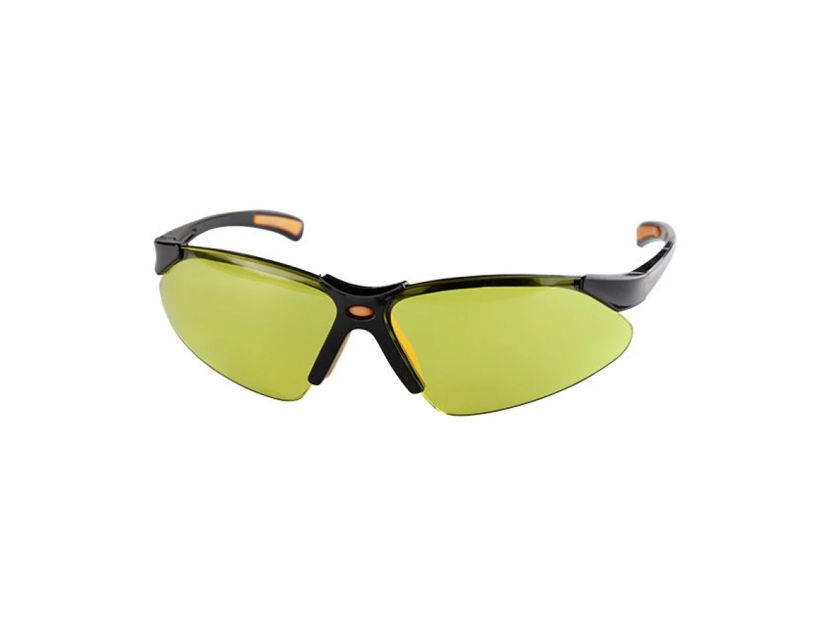 Очки защитные желтые, материал поликарбонат,заушины черного цвета, материал нейлон, резиновая накладка для носа,защита от удара INTERTOOL SP-0096 