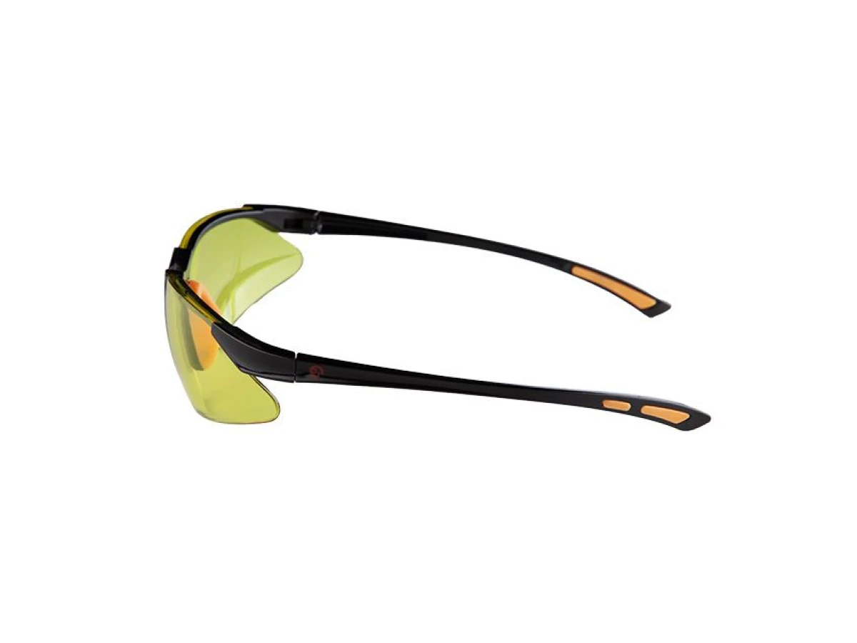 Очки защитные желтые, материал поликарбонат,заушины черного цвета, материал нейлон, резиновая накладка для носа,защита от удара INTERTOOL SP-0096 