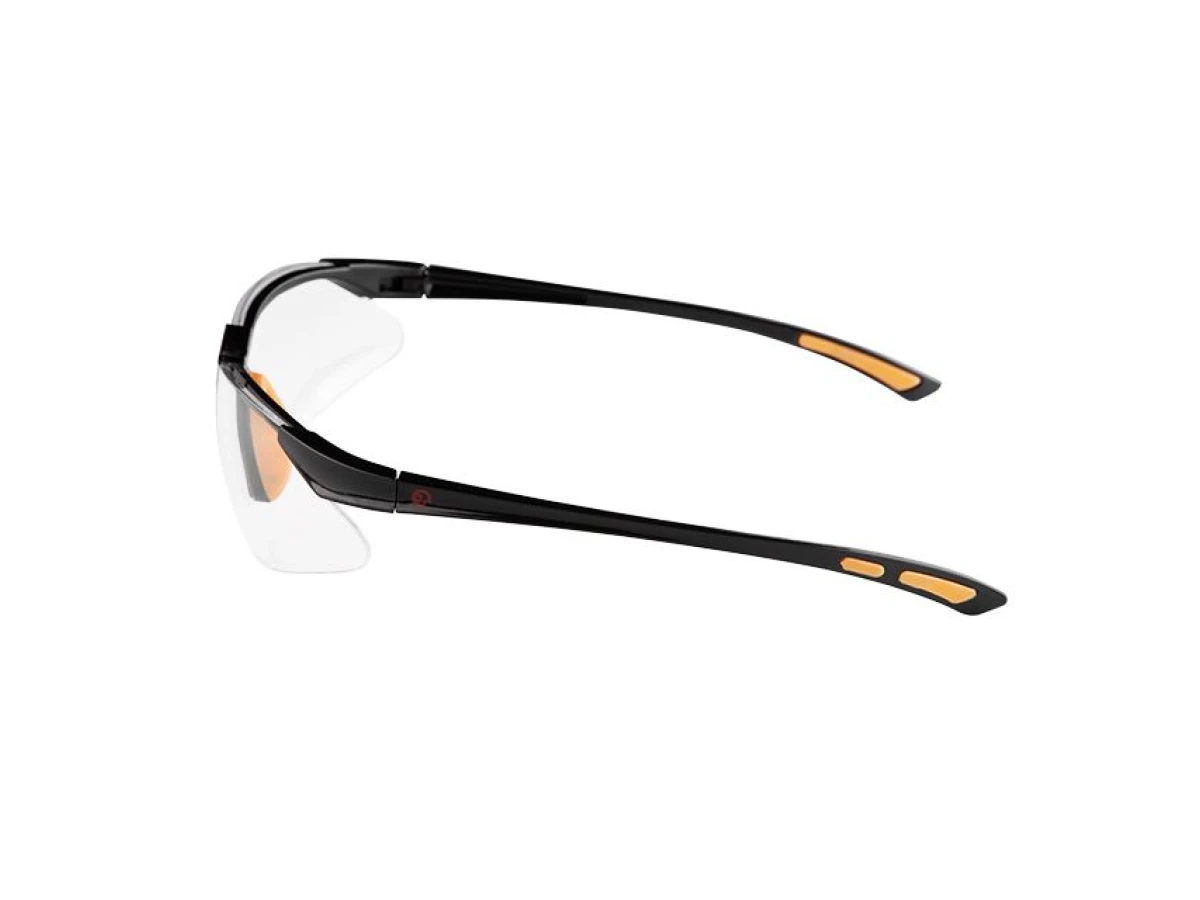 Очки защитные прозрачные, материал поликарбонат,заушины черного цвета, материал нейлон, резиновая накладка для носа,защита от удара INTERTOOL SP-0095 