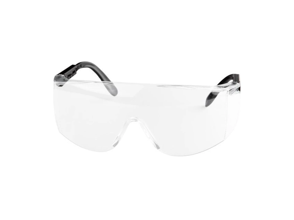 Очки защитные прозрачные, материал поликарбонат,регулируемые заушины черного цвета, материал нейлон, защита от удара INTERTOOL SP-0098 