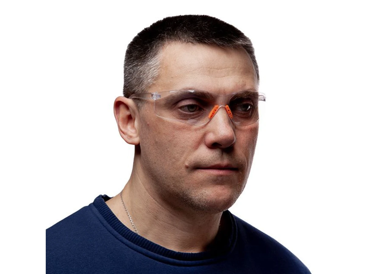 Очки защитные прозрачные, материал линз поликарбонат, материал заушников поликарбонат, защита от удара INTERTOOL SP-0085 