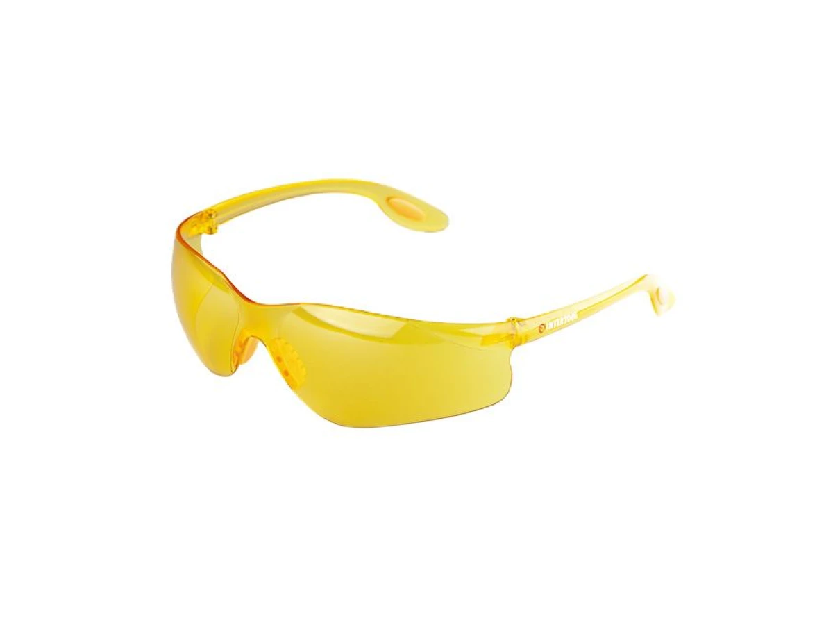Очки защитные желтые, материал линз поликарбонат, материал заушников поликарбонат, защита от удара INTERTOOL SP-0086 